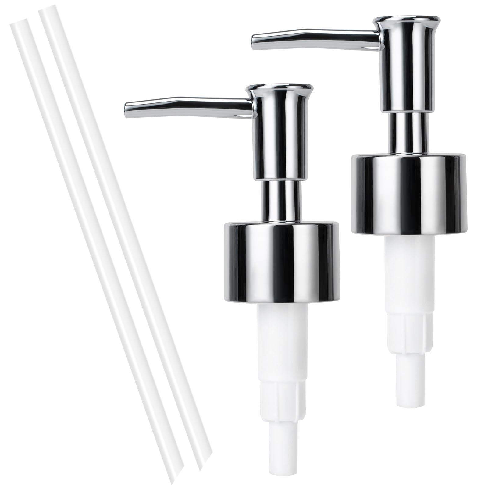 Photo 1 of 2 Pack Silver Soap Dispenser Pump Replacement Head Lotion Pump for Regular Mouth Bottles Standard 28/400 Thread Size Refill Dispenser for Kitchen Bathroom(Silver)