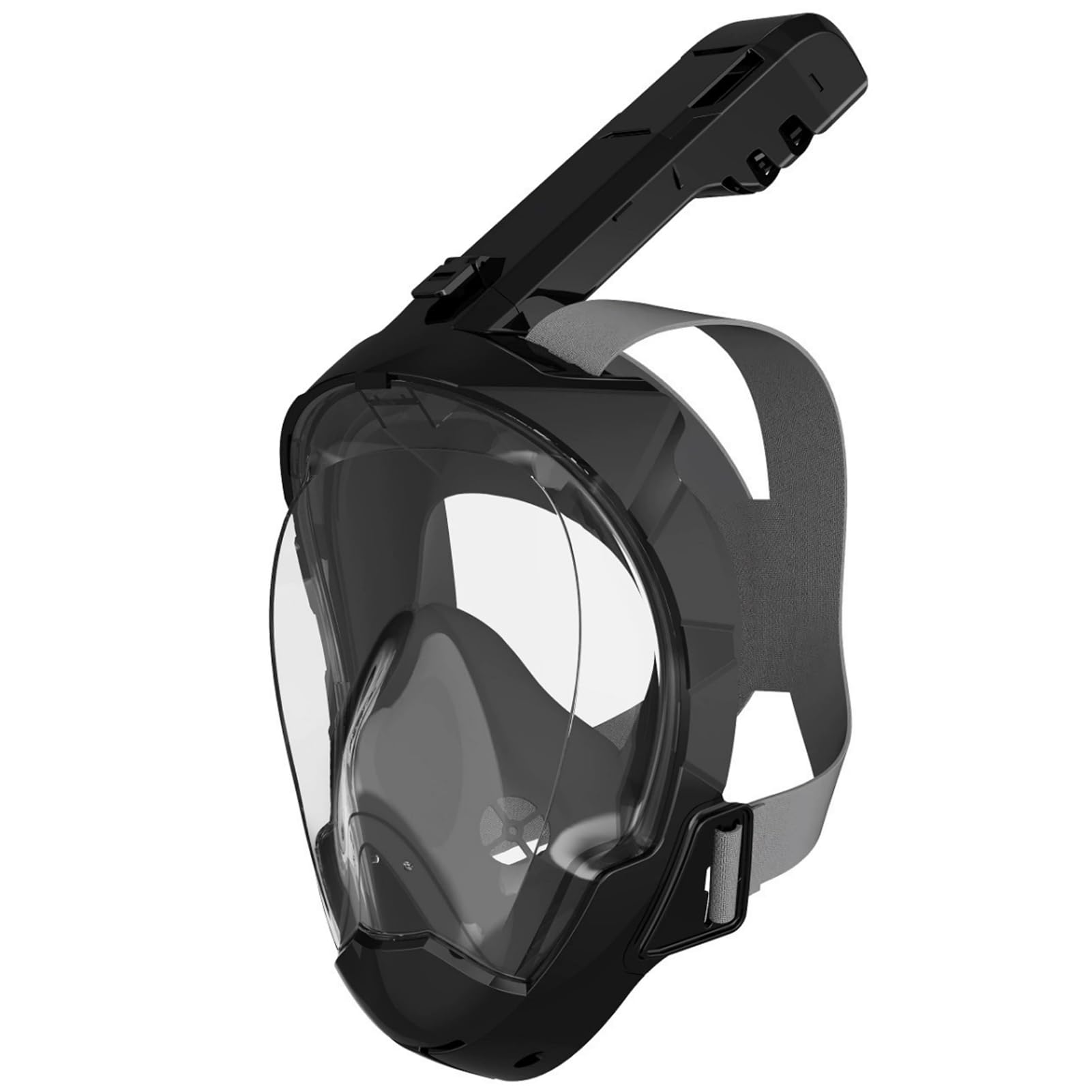 Máscara de Snorkel de Cara Completa Vista Panorámica 180° Respiración Seca Visión Clara para Adultos Equipo Snorkel Negro S/M/L/XL (S/M)
