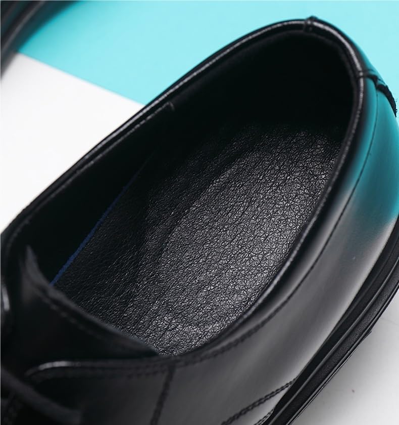 Battle Men Men's Perforated Invisible Height Increasing Elevator Shoes, Lightweight Breathable Dress Oxford Lace-Up-3.2 Inches Taller4