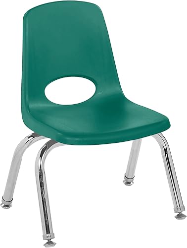 Miniatura 298 de Factory Direct Partners 10355-BL Silla escolar apilable de 10 pulgadas, asiento apilable para estudiantes con patas de acero cromado y rodamientos