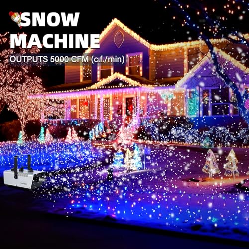 tcfundy snow machine 600w snow making machine snowflake maker for christmas wedding kids party stage effect with remote control