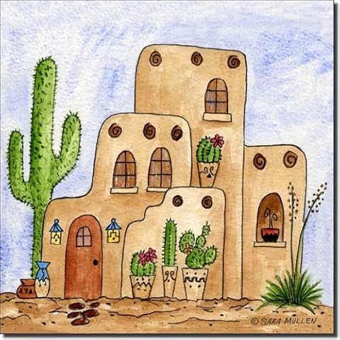Southwest Sampler I Ceramic Tile by Artwork On Tile Cover