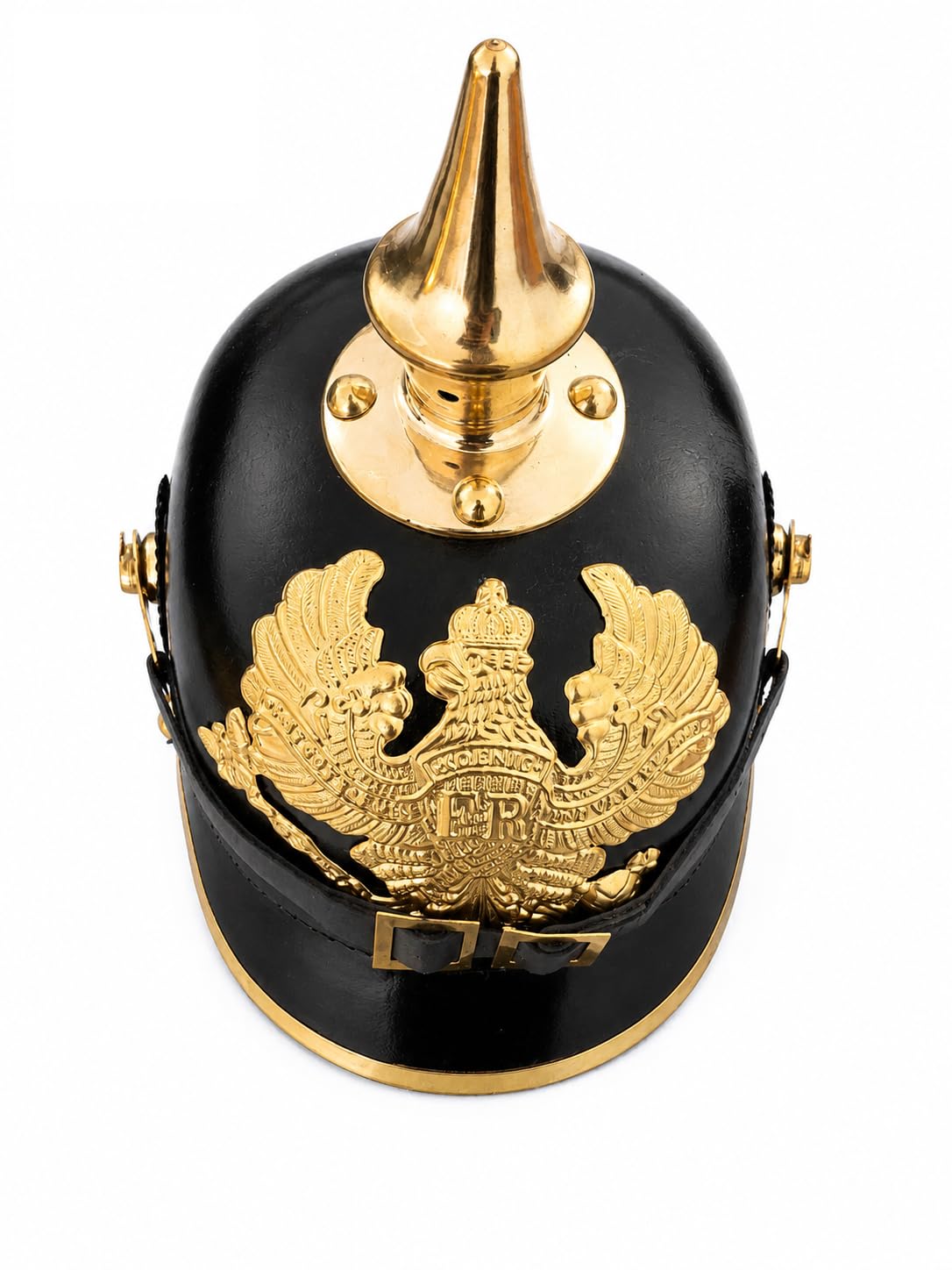Deutscher Pickelhaube Lederhelm 1856-57 | WWI WWII Pickelhelm Preußischer Helm Bayerisch Sachsen Garde Württemberg Artillar Kavallerie Regiment Offizier Uniform Prop