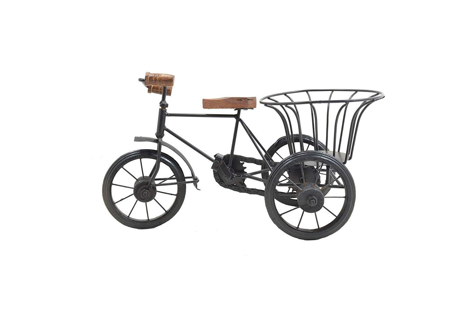 PINDIA Rickshaw Flower Holder Fancy Gift Item House Decorative Home Decor Wooden New - Image 3 thumbnail