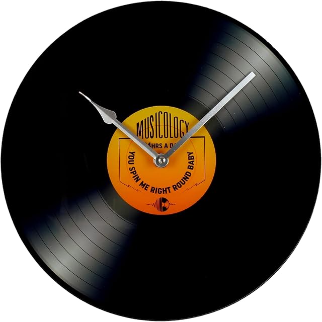 Hometime Printed Glass Quartz LP Album Record Wall Clock 30cm