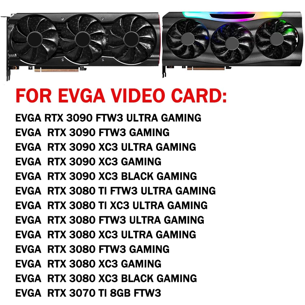 PLD09220S12HH 87mm 12V 0.55A 4 Pin Graphics Card Cooling Fan Replacement for EVGA RTX 3060TI 3070 3070TI 3080 3080TI 3090 FTW3 XC3 Gaming Video Card Cooler Fans (3PC)