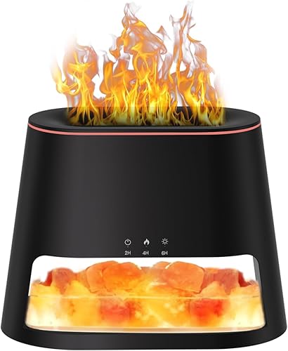 Lámpara de sal del Himalaya 2 en 1 y difusor ultrasónico de aceite esencial, difusor de aromaterapia, humidificador de niebla fría, lámpara de