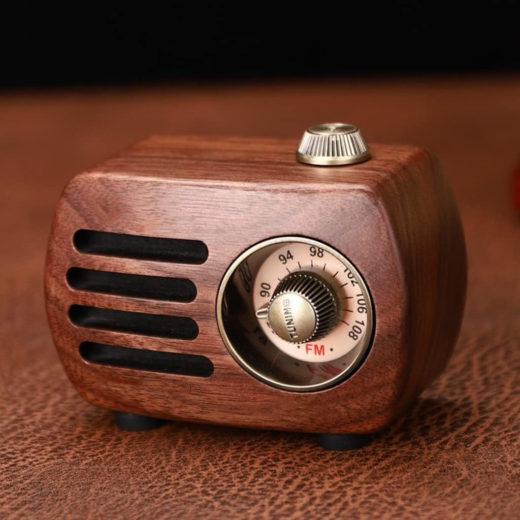 Portable Wooden Mini Radios Retro Radio Speaker AUX Cable Play Desktop Vintage Player