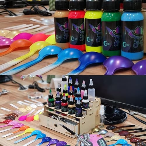Ophir 50 Bottles Of 30Ml Acrylic Airbrush Paint, Opaque Inks For Model Hobby, Shoes, Leather Painting-Can Be Hand Painting, Easy To Clean With Water Or Alcohol, Water Based Professional 48 Colors Set #TOP2