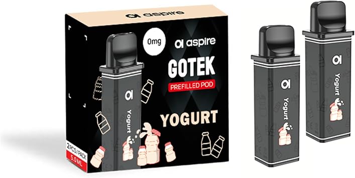 GOTEKASPIRE GOTEK X Replacement POD Pre-filled Cartridge 2-Pack Aspire Genuine Resistance 0.8  Pre-filled Pod/VAPE Yogurt