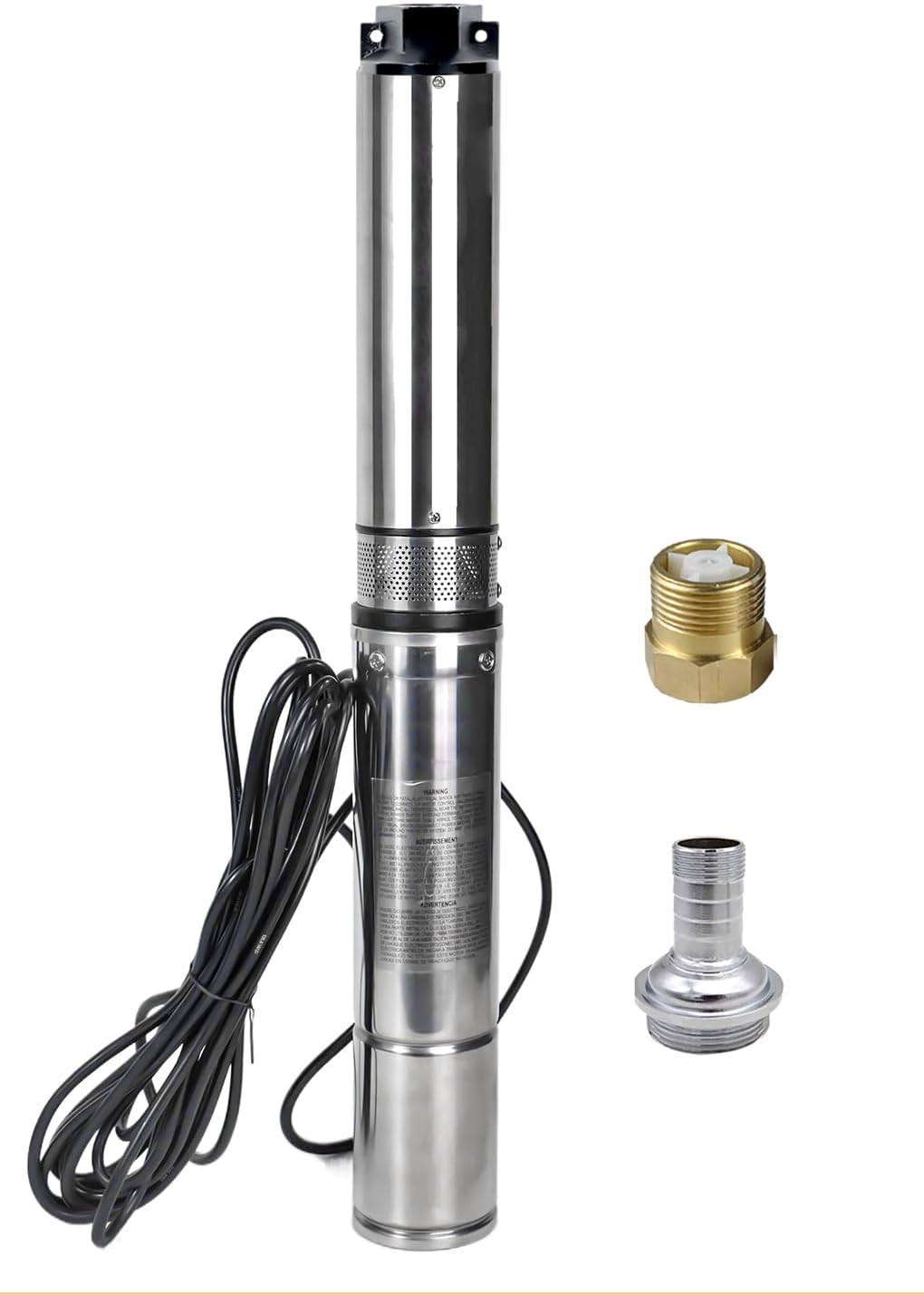 Deep Well Submersible Pump with 100FT Power Cord, 2HP 230V Deep Well Pump Submersible Water Pump for Industrial Irrigation and Home, 37GPM,427FT Lift,Long Life,4" OD