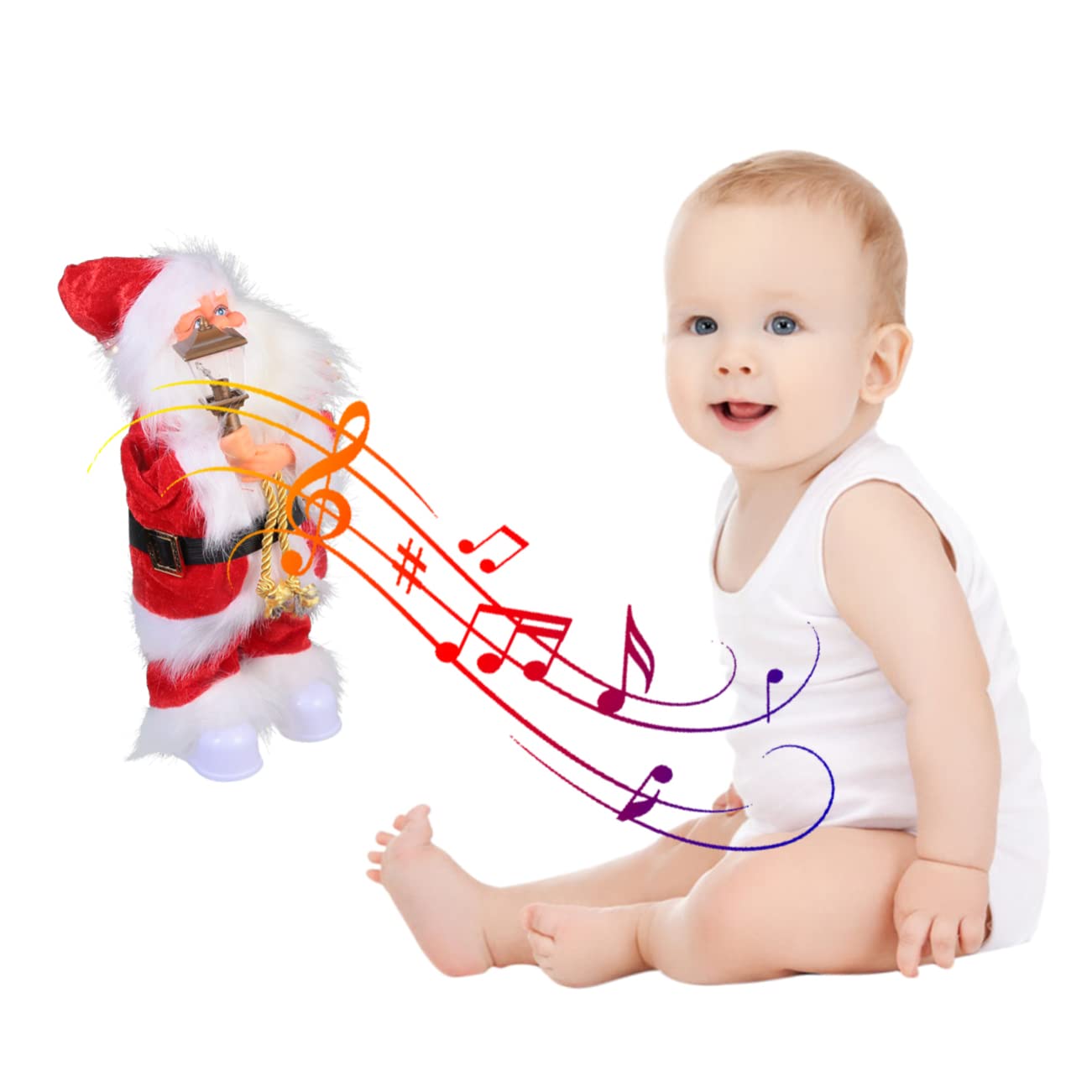 Ciieeo Muñeca Musical de Papá Noel Juguete Eléctrico Adorno Navideño Muñeco de Papá Noel para Decoración de Vacaciones