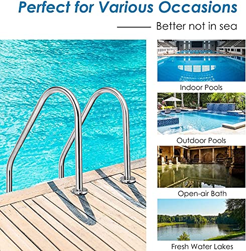 Escalera para piscina con 2 peldaños de acero inoxidable 304 miniatura 7