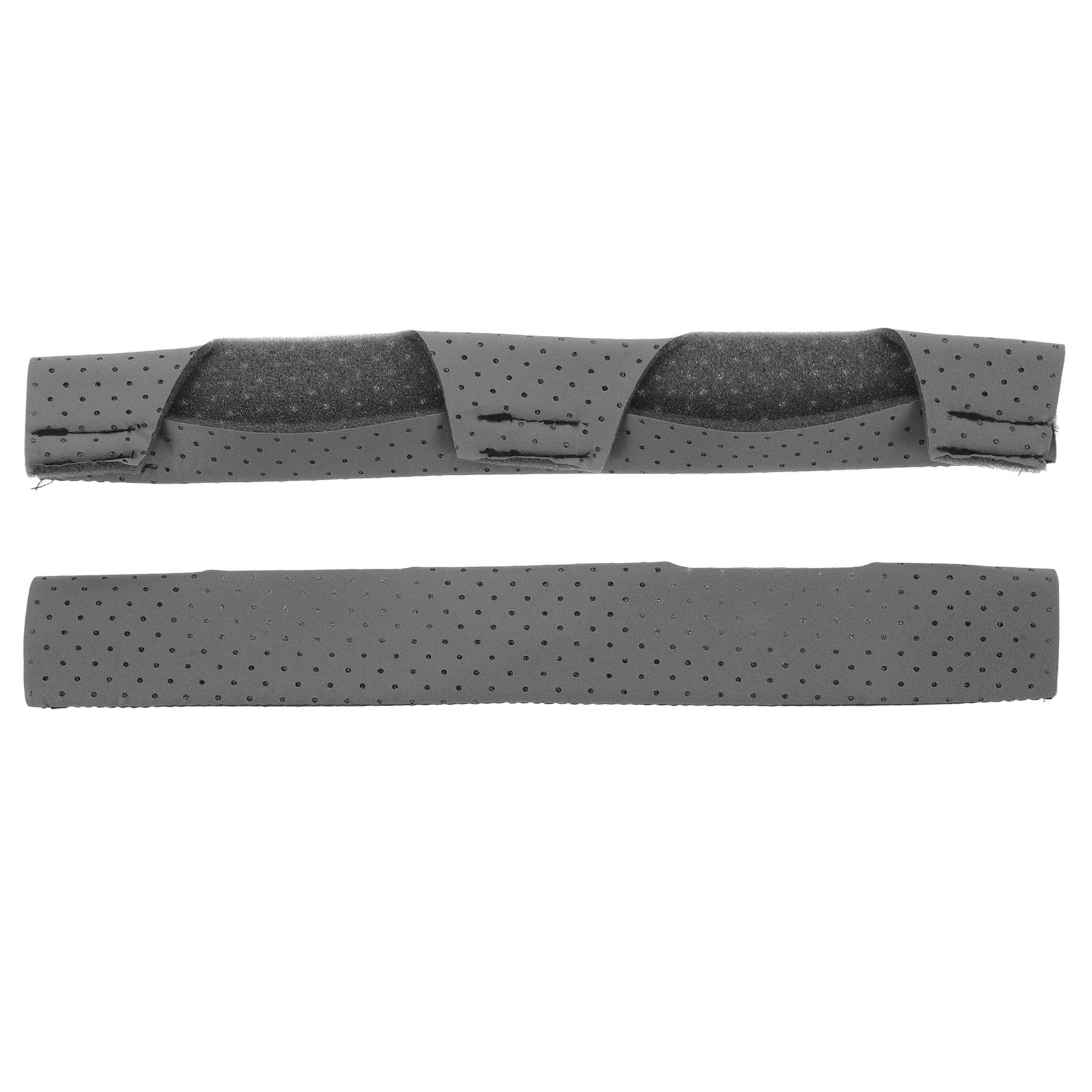 CHILDWEET 2pcs Reusable Grey Faux Leather and Sponge Hardhat Sweatbands with Snap Detachable Safety Helmet Liner for Industrial Head Protection