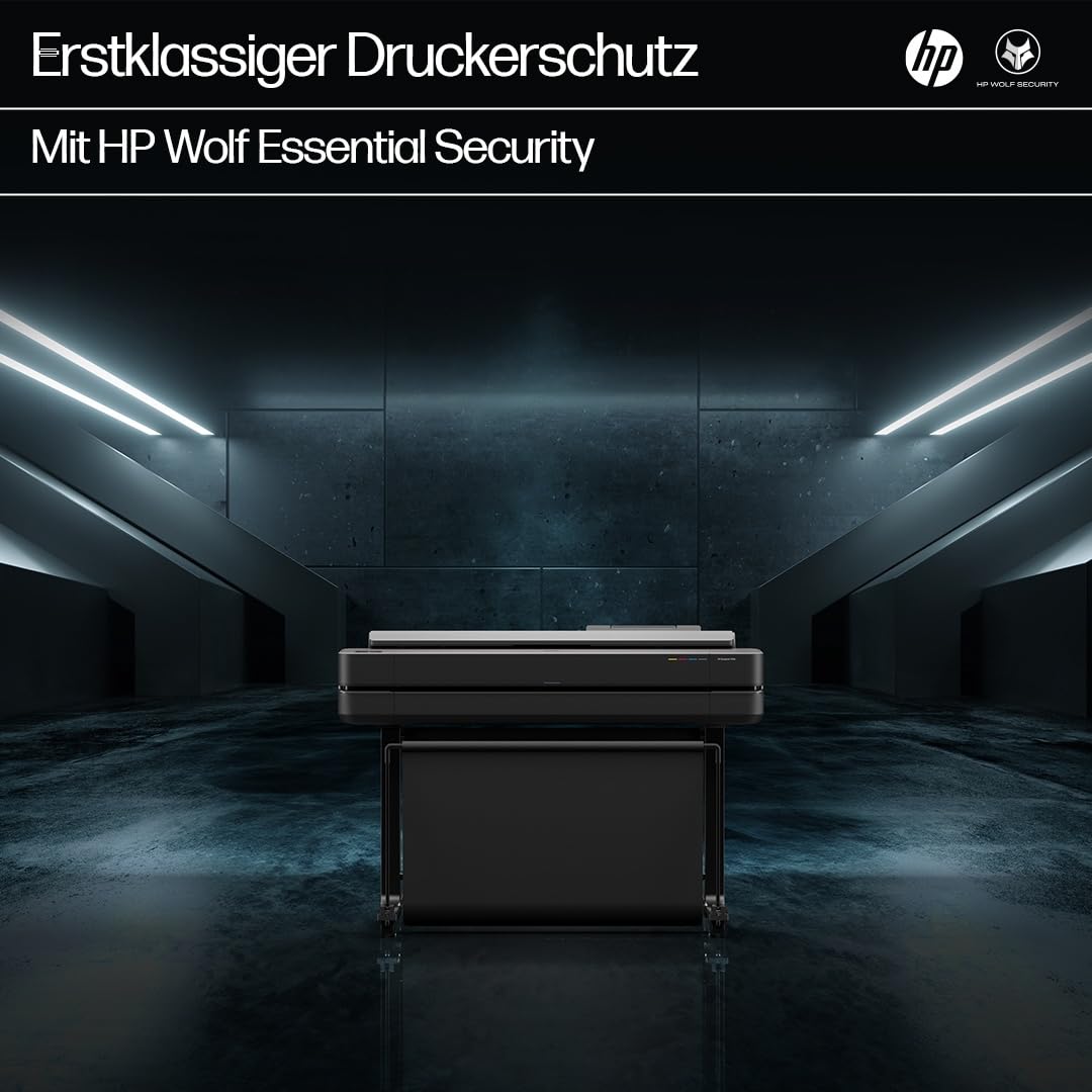HP DesignJet T630 36 Zoll (91 cm 5HB11D), Großformatdrucker, Plotter, Standard A4-A0, 76 A1-Drucke/Stunde, Wi-Fi, Ethernet, USB, 2400x1200 DPI, Recyceltes Metall, 1 Jahr Garantie, Click, Schwarz