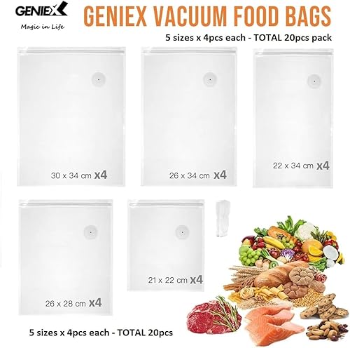 Miniatura 2 de Bolsas selladoras al vacío 20 piezas (5 tamaños)