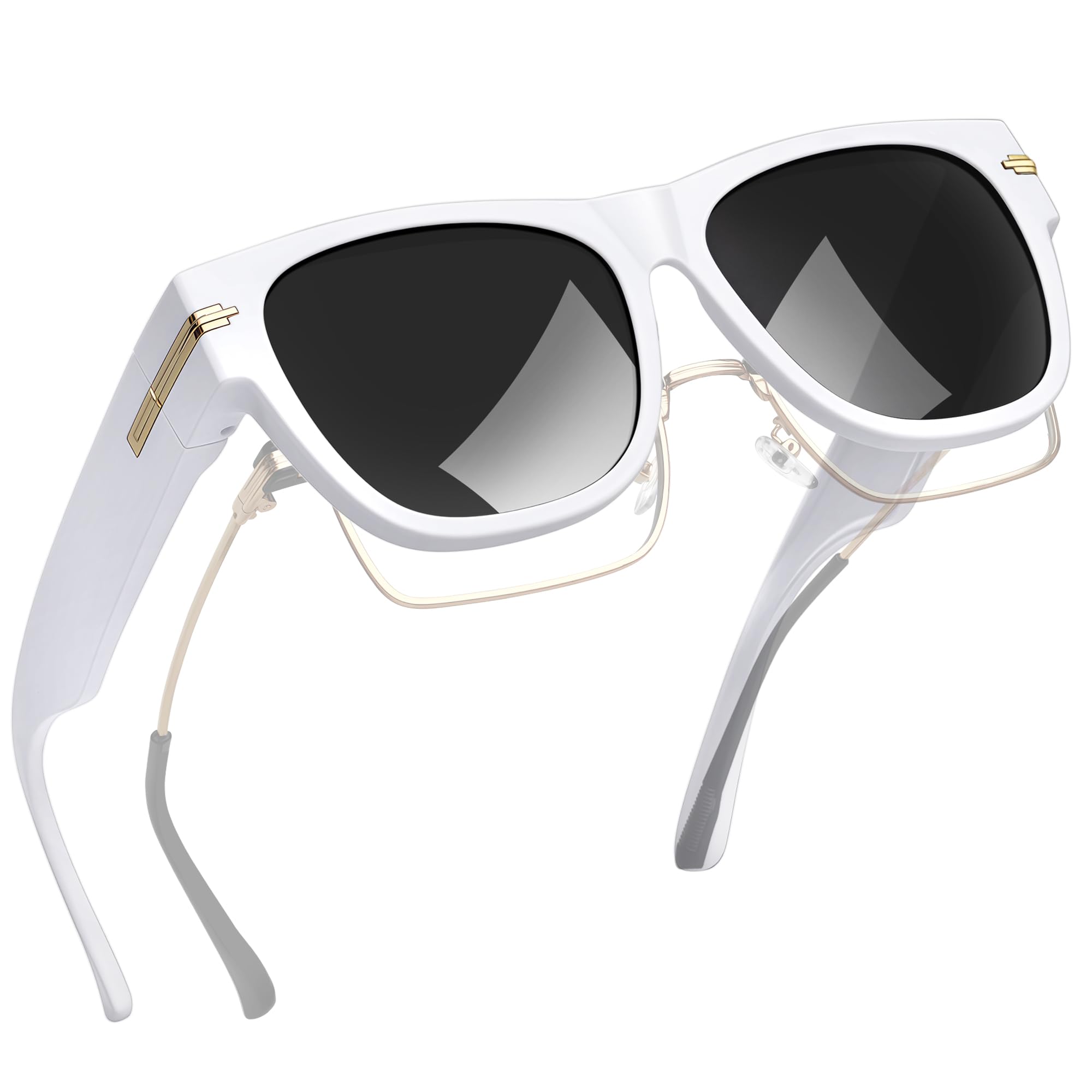 Joopin Gafas de Sol Superpuestas Polarizadas Grandes Cuadradas para Mujer y Hombre Marco TR90 Ultraligero Protección UV400