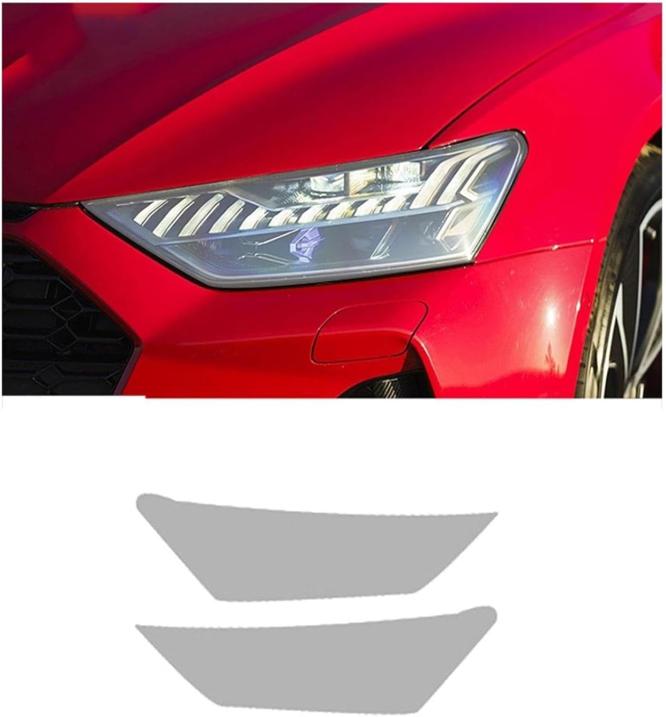 SamLng Car Front Light Film for Audi RS7 2020 2021 Car Headlight Film Front Light Transparent Blackened Moulding Vinyl Protection Sticker Car Light Film