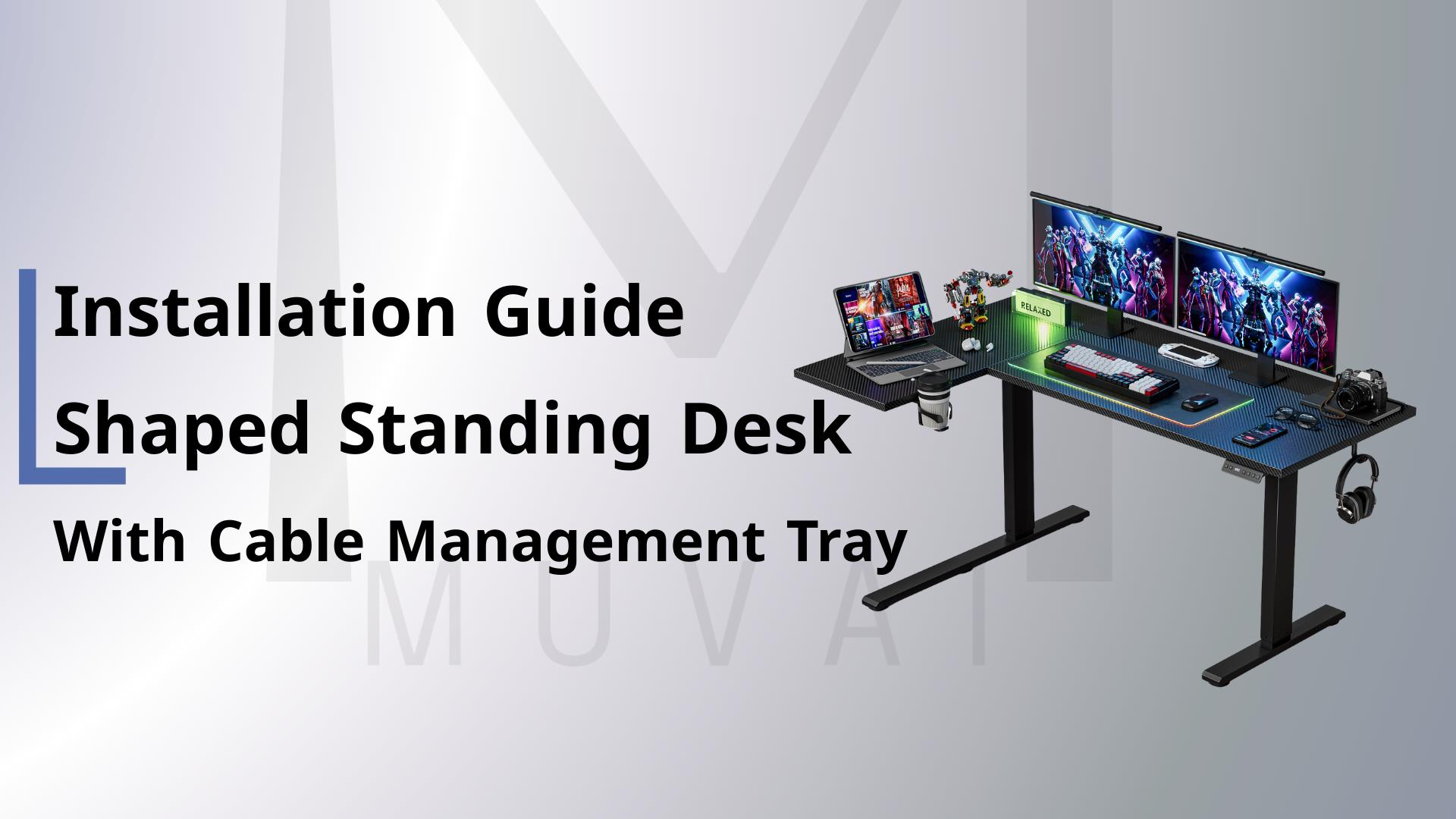 Amazon.com: Muvai 59 Inch L Shaped Standing Desk Adjustable Height
