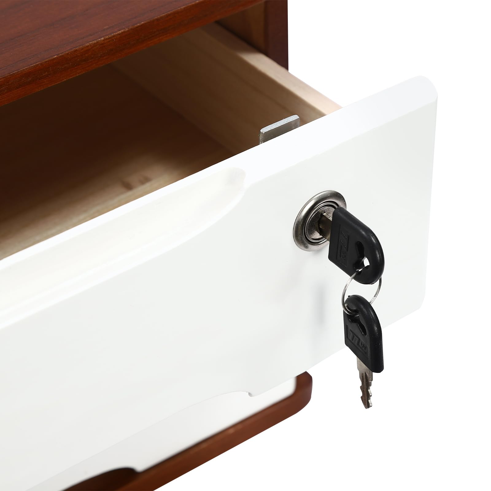 Organizador de Literatura de Madera con cajones y Cerradura, Armario de Almacenamiento de Escritorio, Organizador de cajones, Caja de Almacenamiento de Madera para Suministros del