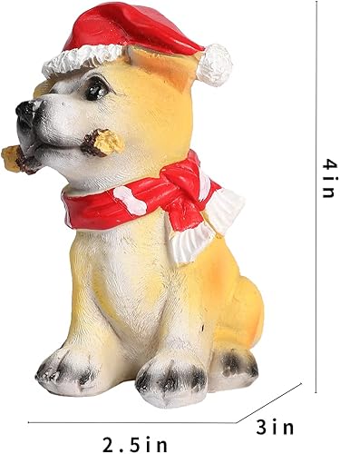 Miniatura 3 de invvni Paquete de 4 bonitas estatuas de perro para decoración del hogar, adornos de perros de 4 pulgadas para patio, jardín, patio, oficina,