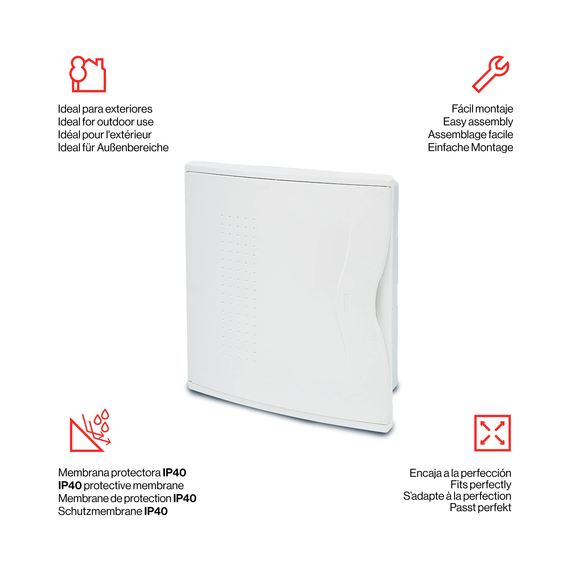 FAMATEL – Armario Nuova empotrar | IP40 | 24 elementos | 332 x 286 x 78 | Puerta Opaca