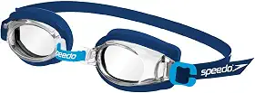 Óculos de Natação Infantil, Speedo, Jr Captain, Lentes Com Proteção UV, Narizeira Ajustável e Tiras Em Silicone