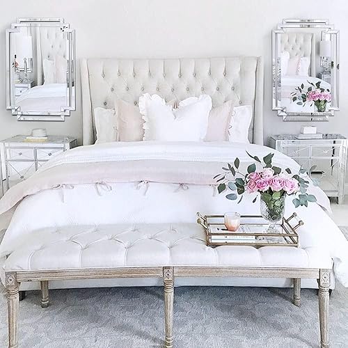 Miniatura 6 de Autdot Espejo de sala de estar para decoración de pared, espejo decorativo con marco de vidrio biselado, espejo de acento moderno para comedor,