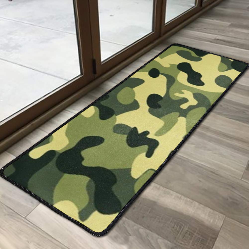 HUGS IDEA Juego de 2 alfombrillas de bienvenida para interiores y exteriores con diseño de camuflaje