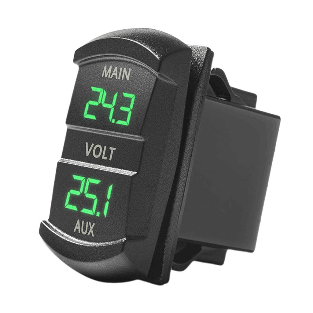 BIlinli Dual Voltmeter Voltage Battery Monitor LED Display Indicator 12V-24V Car Boat Voltage Meter Voltage tester Battery tester