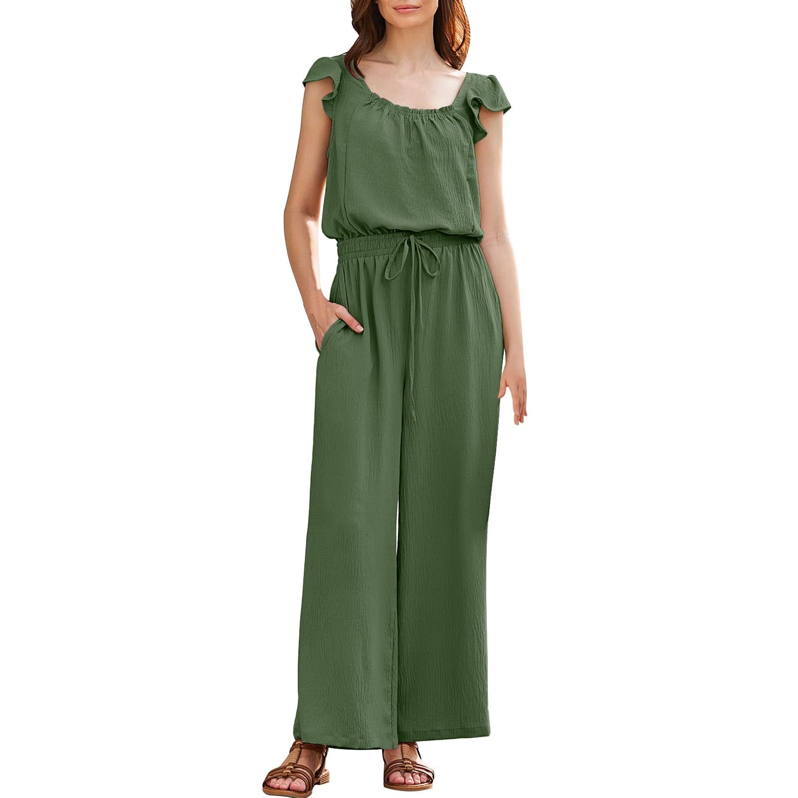 Combinaison d'été pour femme avec manches en mousseline élégante