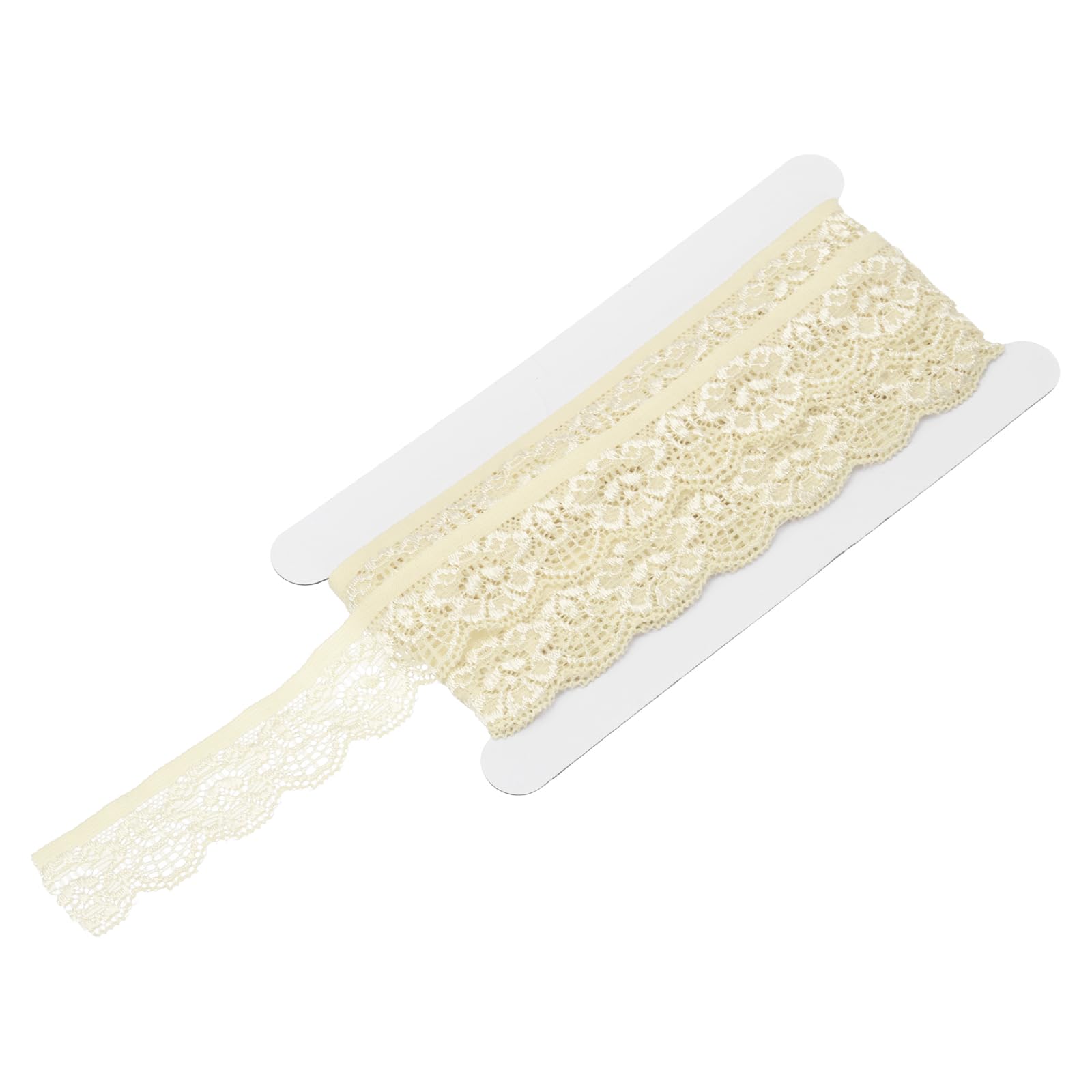 sourcing map Lace Trim Vintage Crochet 0.98" x 5yards Light Yellow Lace Ribbon for DIY Scrapbooking Clothes Fabric Wedding Decoration Gift Wrap โ image 1