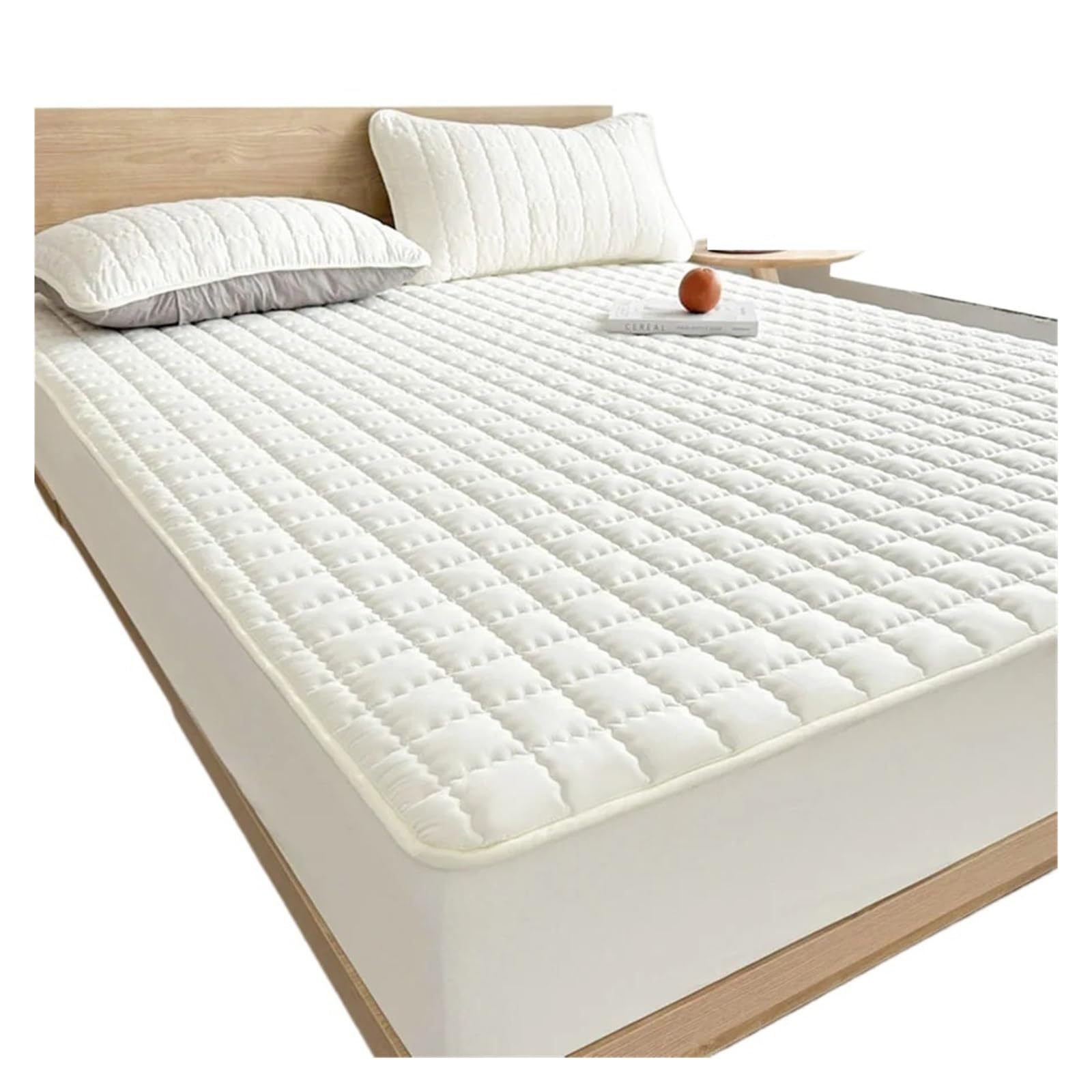 Coprimaterasso Impermeabile Coprimaterasso Lenzuolo Singolo Taglie Multiple Copriletto Morbido e Traspirante Fodera Materasso(White,200x220cm)