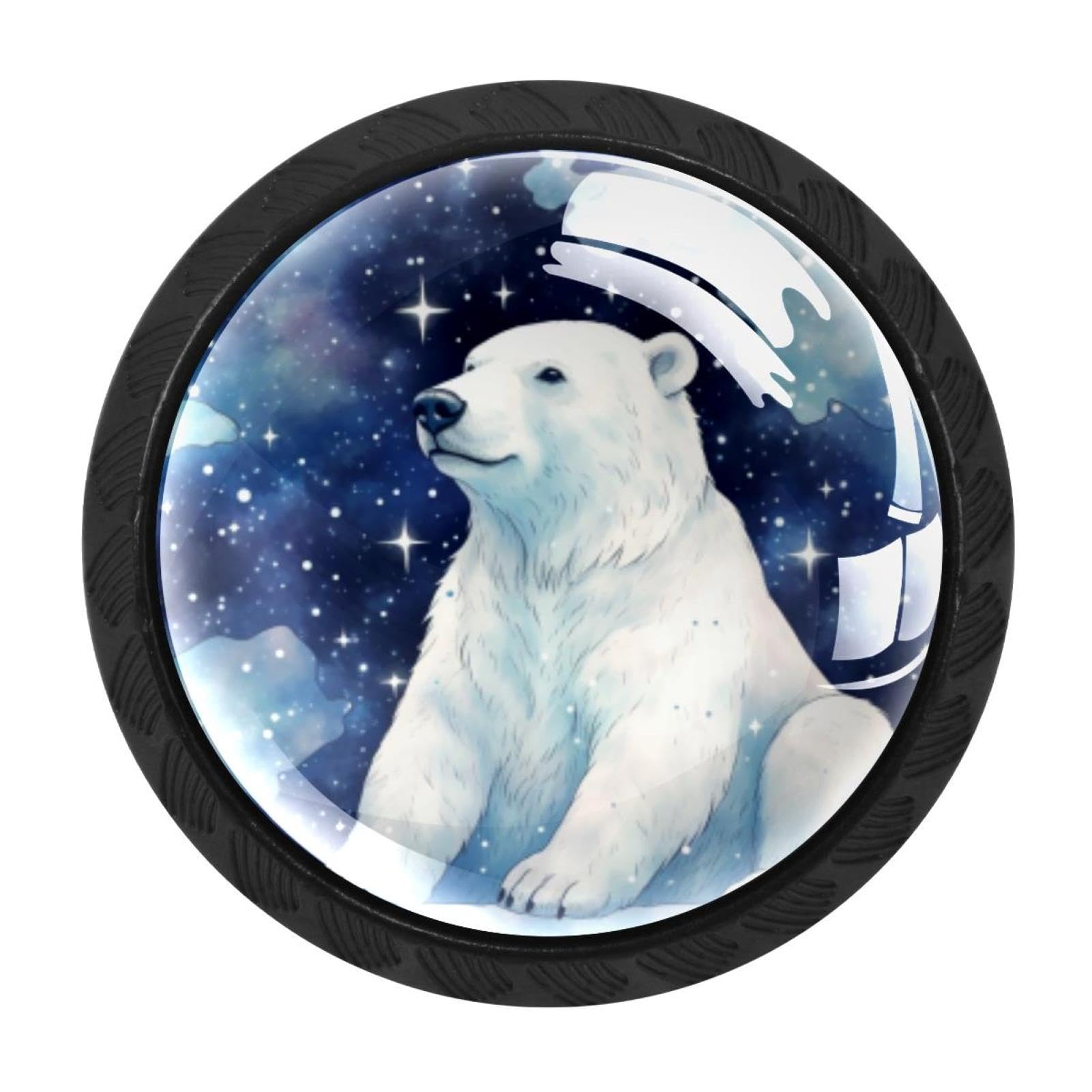 CHENZZZZ 4 Pack Starry Polar Bear Drawer Knob Cabinet Hardware