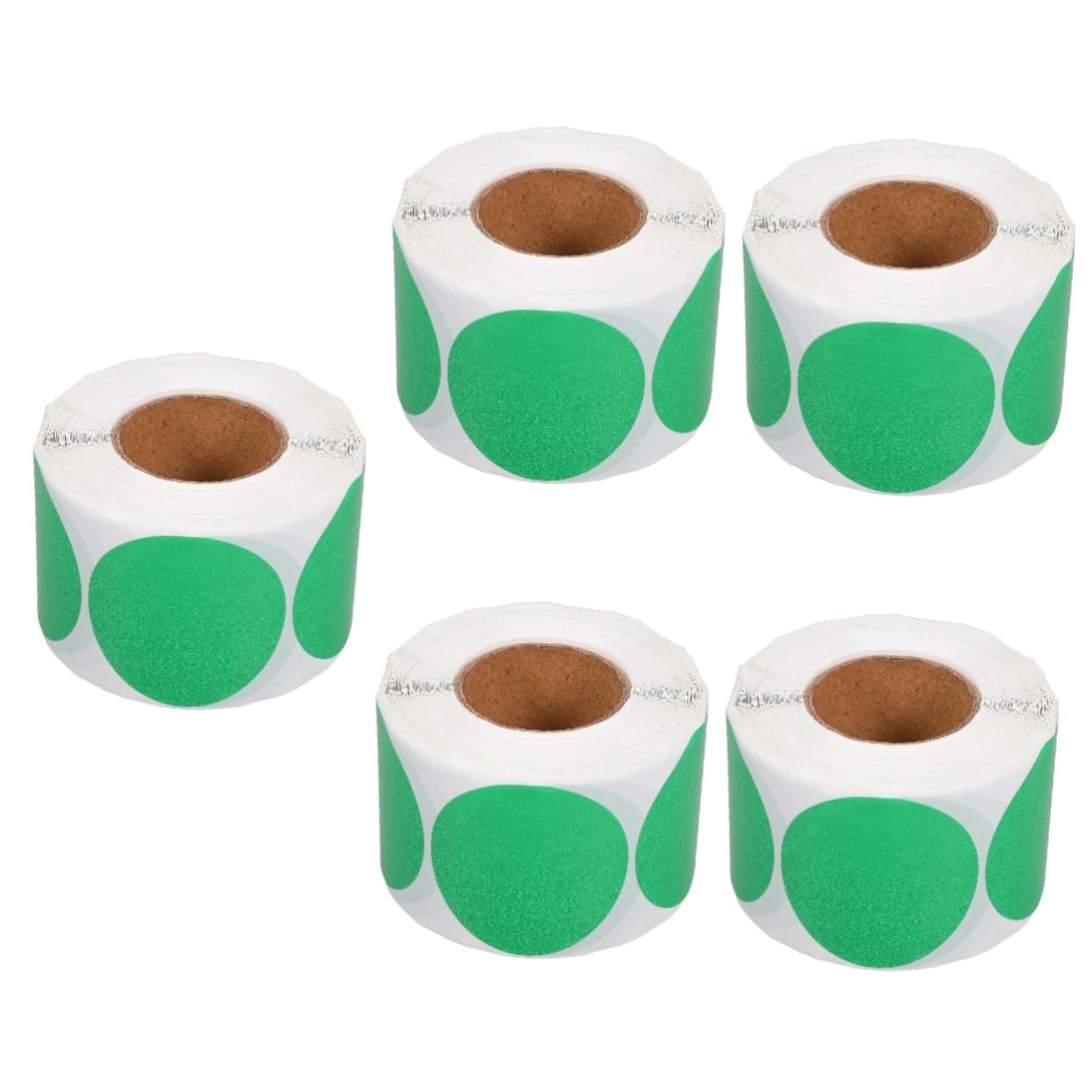 VILLCASE 5 Rouleaux Autocollant Étiquettes Thermiques Rondes Étiquette à Pois Ronds Point De Code Stickers Planche Imprimante D'étiquettes Thermique Étiquettes Alimentaires Étiqueteuse Bacs