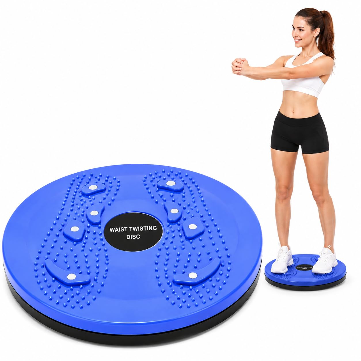 drumstone luxurious 5 years warranty tummy twister exercise board for waist & core workout, ab twister fitness exerciser for home gym, body toning & daily exercise blue