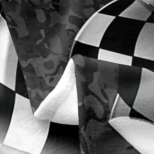 Miniatura 5 de Castle Fairy Manta de franela con bandera a cuadros blancos y negros con temática deportiva de juego de carreras para decoración de habitaciones,