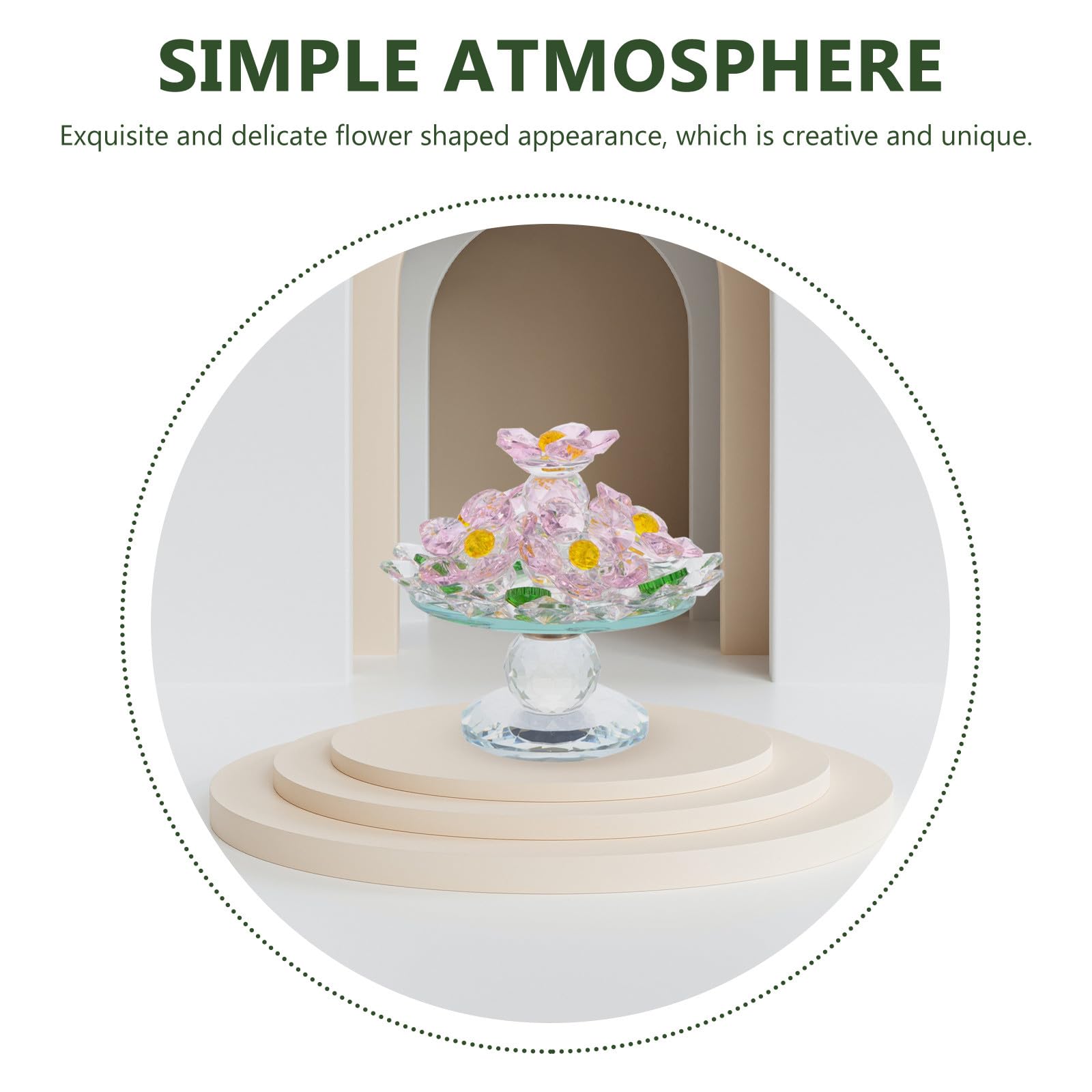 OUNONA Blumentopf und Feiner Verarbeitung Dekoration Kristall aus Zartem Kristall und Hochzeit mit Eleganter Rosa Farbe als Stilvolle Wohndeko für Wohnzimmer