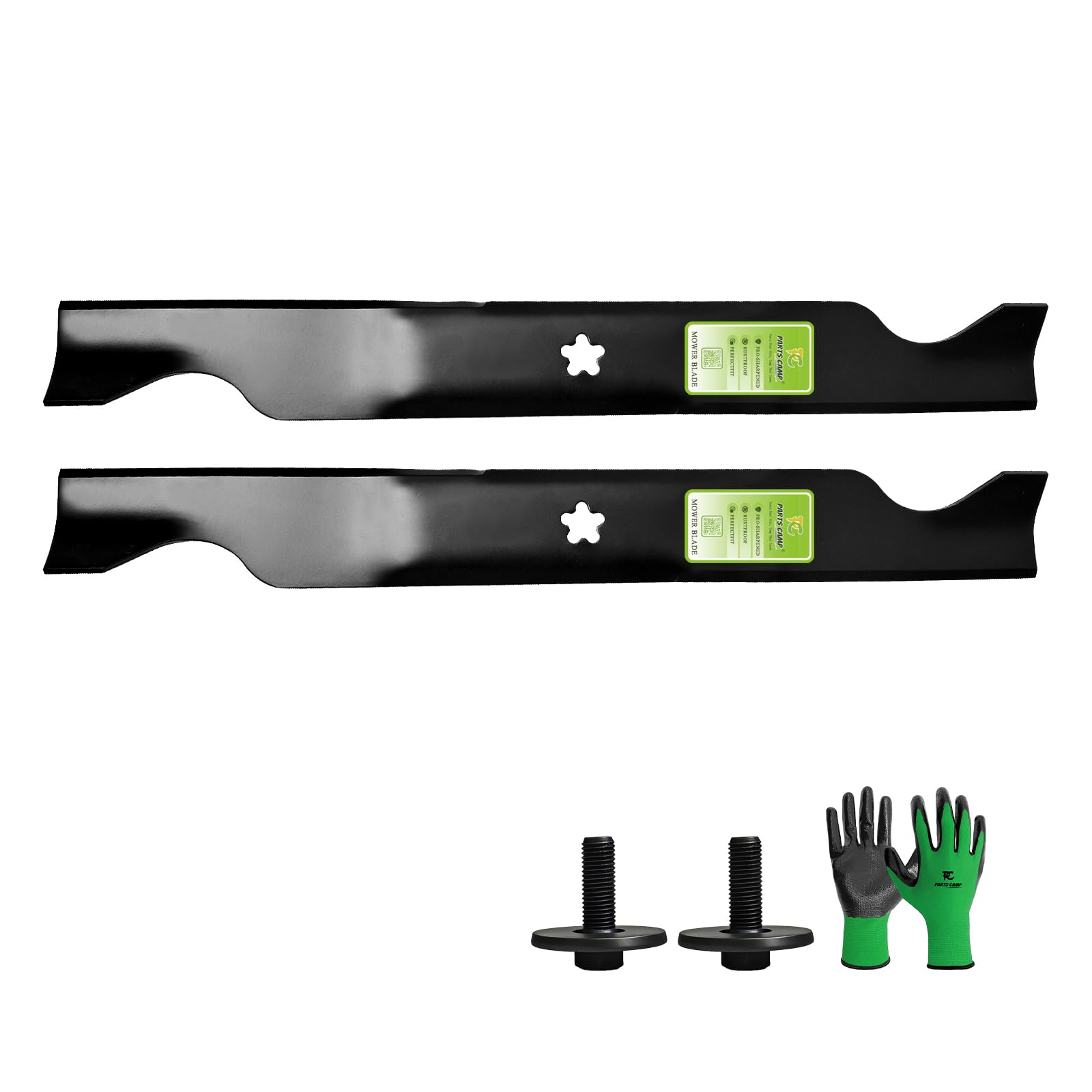 Parts Camp Juego de 3 cuchillas para cortacésped de alta elevación 742-04053 942-04053 para plataforma de corte de 50 pulgadas 742-04053A 742-04053B 742-04053C 942-04053C Reemplaza MTD/Troy-Bilt/Cub