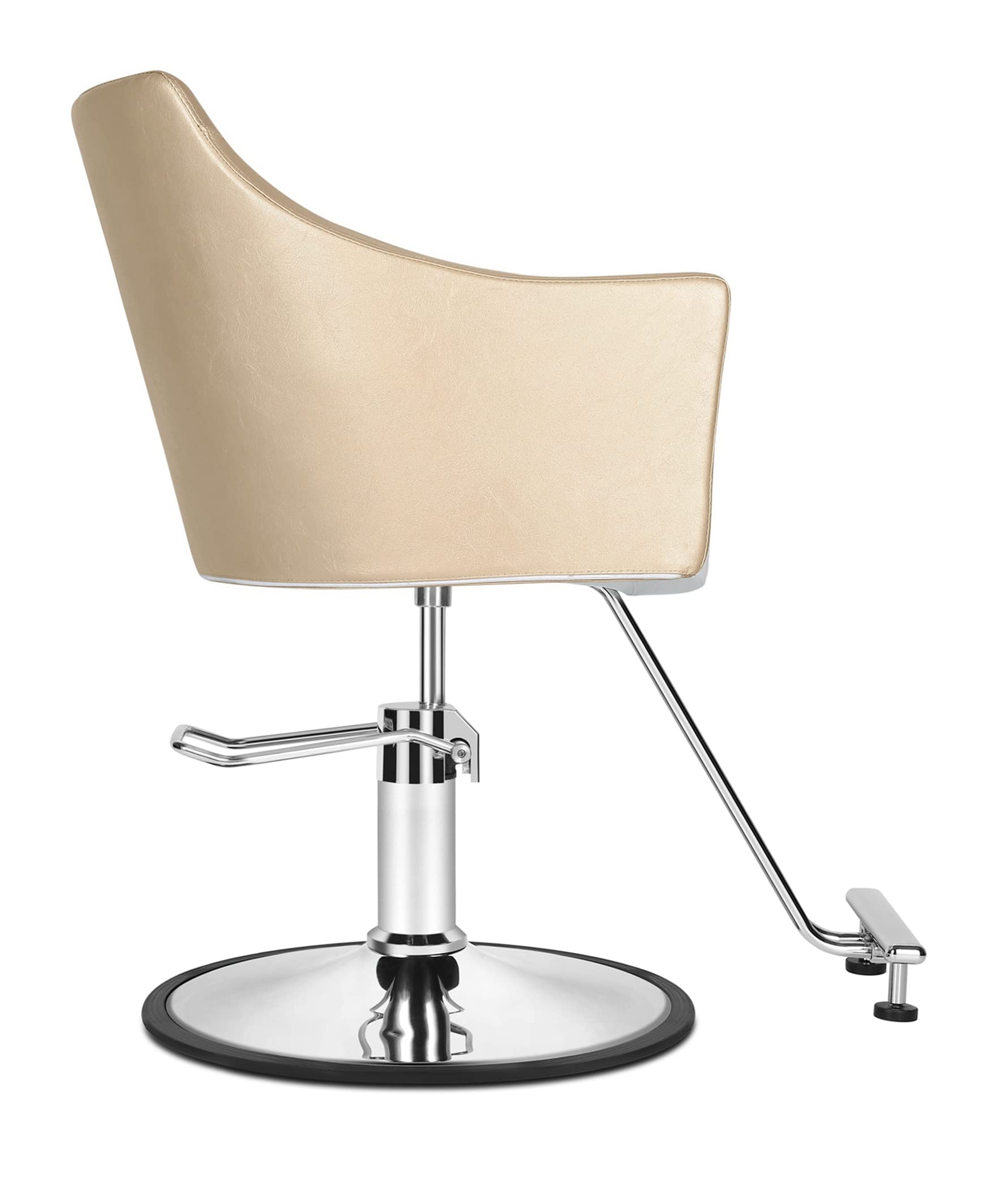 Beautystyle Salon Chair for Hair Stylist Hydraulic Beauty Chair 360 Degrees Swivel Barber Chair White/Gold