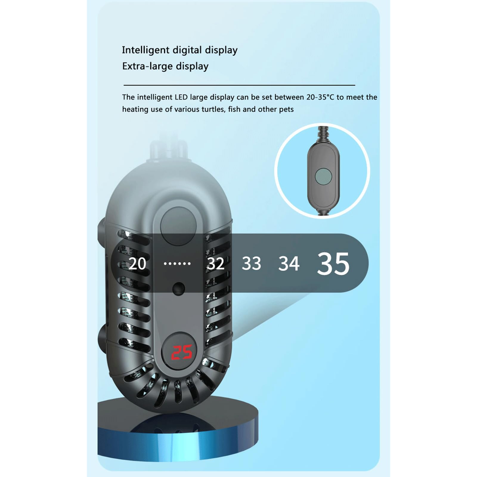 Calentador Tanque Peces Temperatura Constante Automática Que Ahorra El Control Temperatura Externo Calefacción Bajo Nivel Agua Acuario,100W