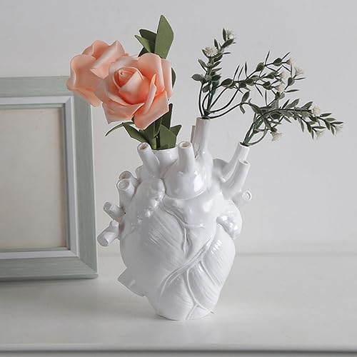 Escultura de jarrón de corazón, maceta decorativa en forma de corazón, maceta moderna y exquisita maceta de escritorio, decoración para el hogar,