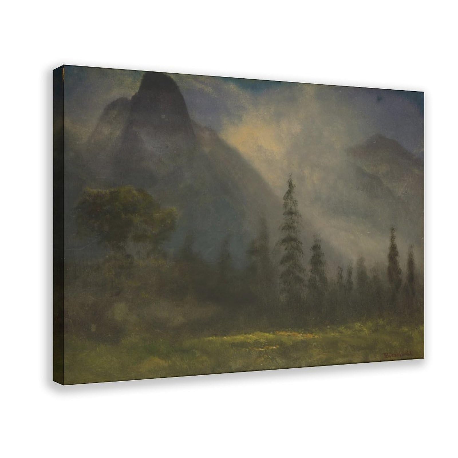 WCYB Yosemite Valley 2 by Albert Bierstadt Posters Prints Canvas Deco Paintings Wall Art Frame 16" L X 24" W