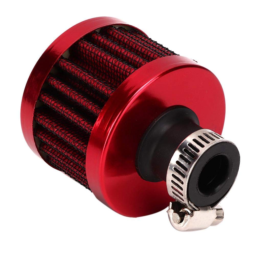 Kuuleyn Air Intake Breather, 13mm/0.5in Mini Air Intake Filter Vent Crankcase Breather Universal Car Accessory For Car and Motorcycle(Red)