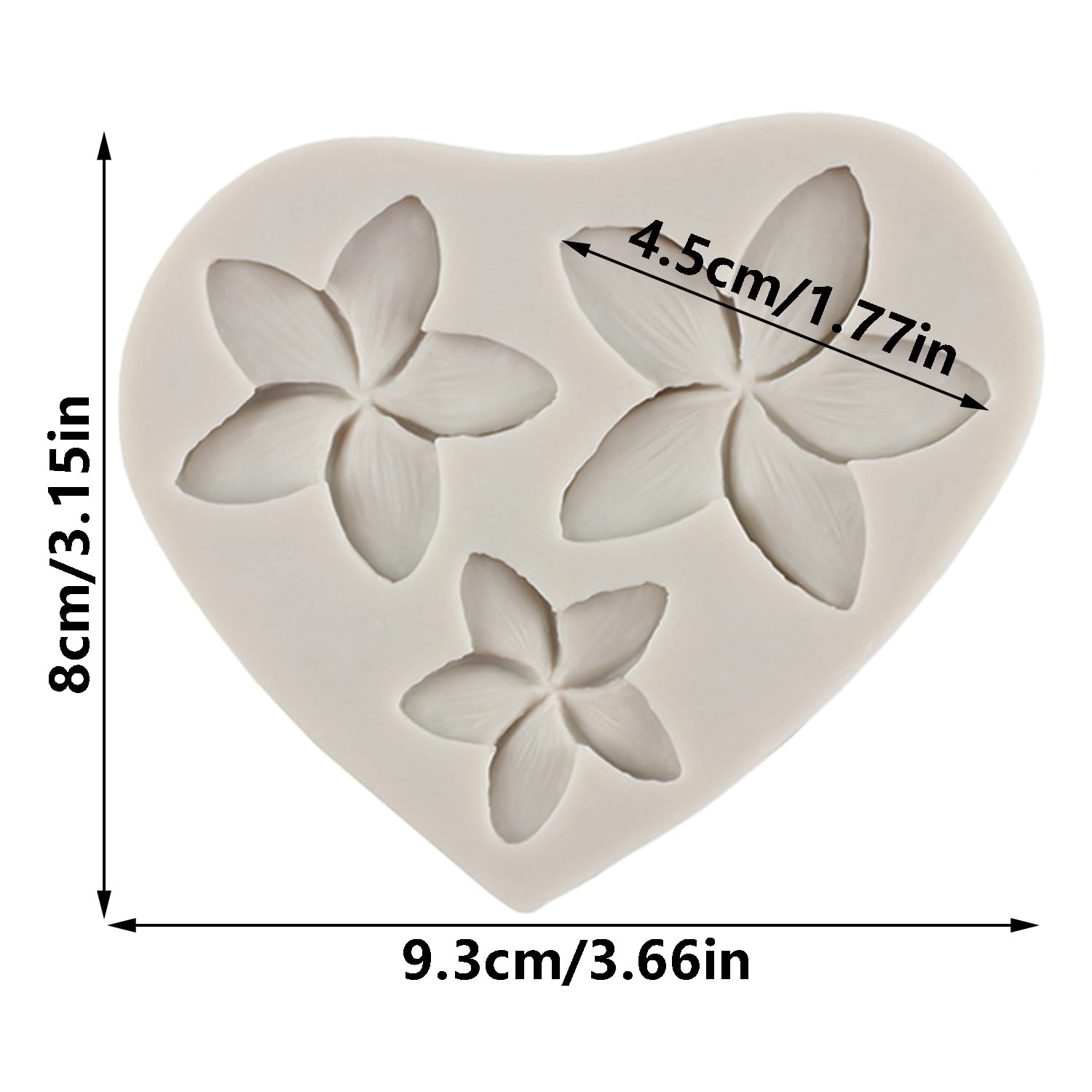 XIAOSHUI Plumeria (Frangipani) Silikonform – Für Kerzen, Harz, Seife & Mehr, Hitzebeständig Bis 230°C, 7x2 Cm