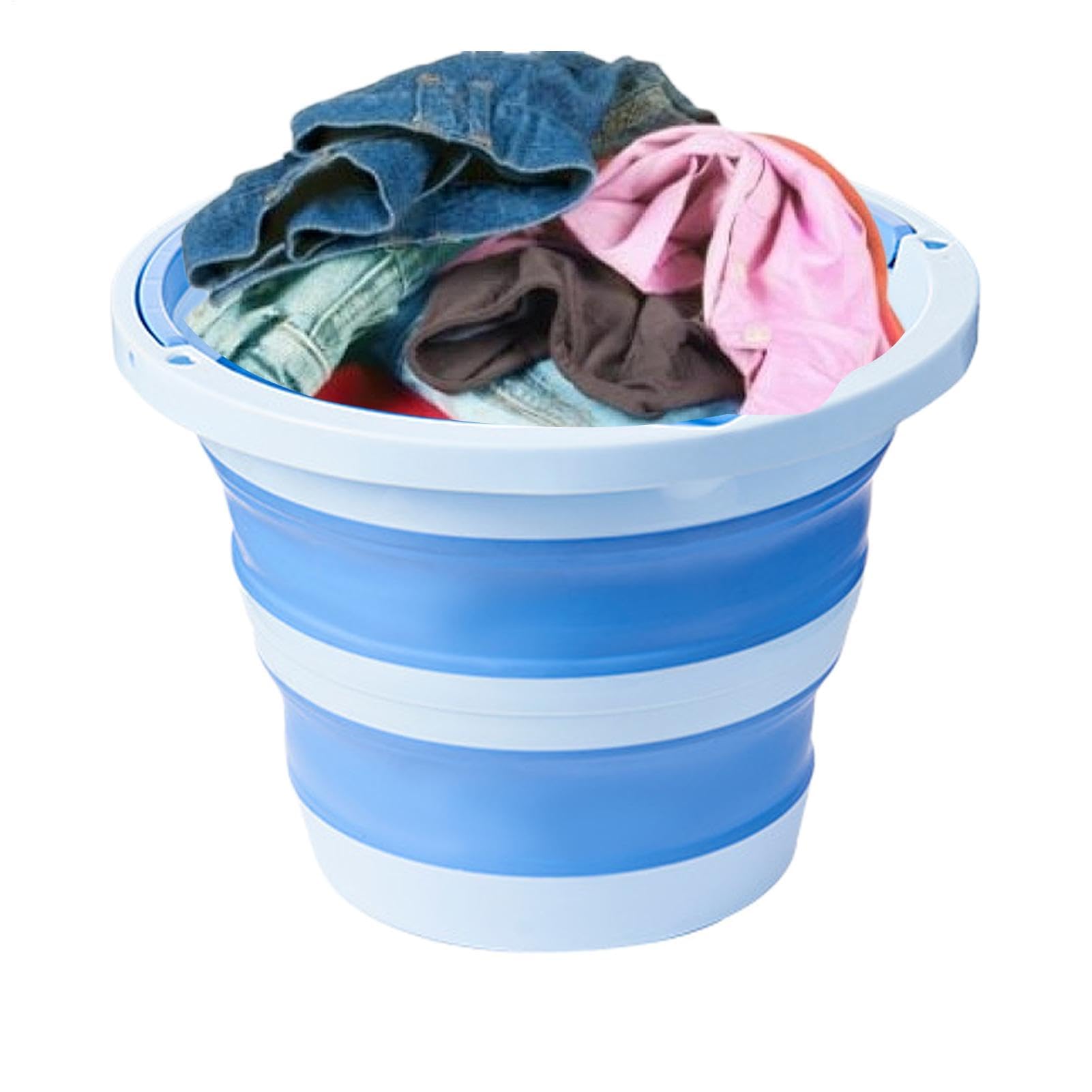 Camping folding bucket, Folding Water Bucket Multicolor 6L With Handle Outdoor Hiking Fishing
