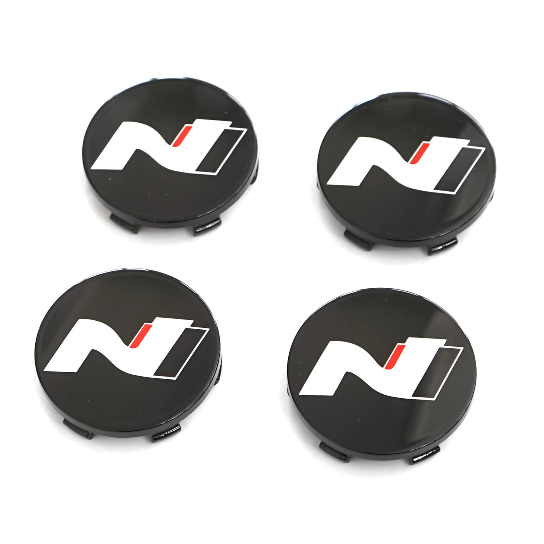 Hyundai 999XX01129 Radzierkappen (4 Stück) Radnabenkappen Nabenkappen, mit N-Logo, schwarz, 60 mm