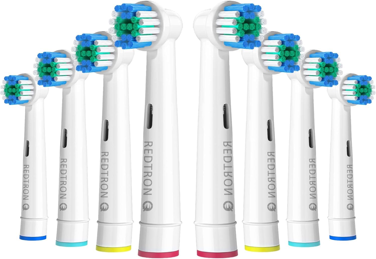 REDTRON Testine Spazzolino Ricambio Compatibile con Oral B (8 pezzi), Testine Spazzolino Elettrico per Precision Clean, Testine di Ricambio per Pro1000 Pro3000 Pro5000 Pro7000 e altri