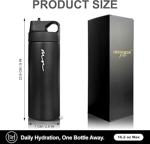 Miniatura 10 de Mr and Mrs - Juego de 2 copas de champán sin tallo para novia y novio, regalo de despedida de soltera.