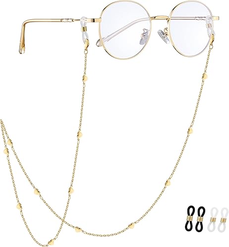 JURYLOO Cadena para anteojos para mujeres y hombres, con cuentas para el cuello, correa para gafas, soporte para gafas, cordón